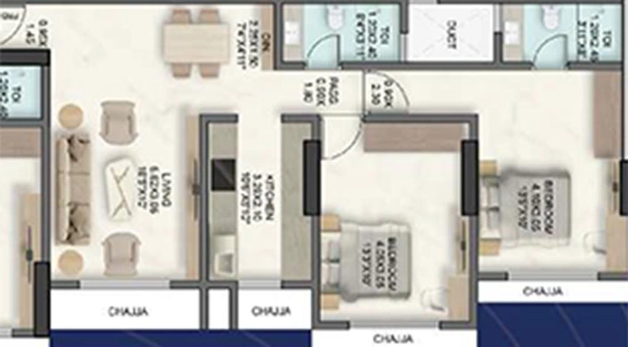 2 BHK Floor Plan